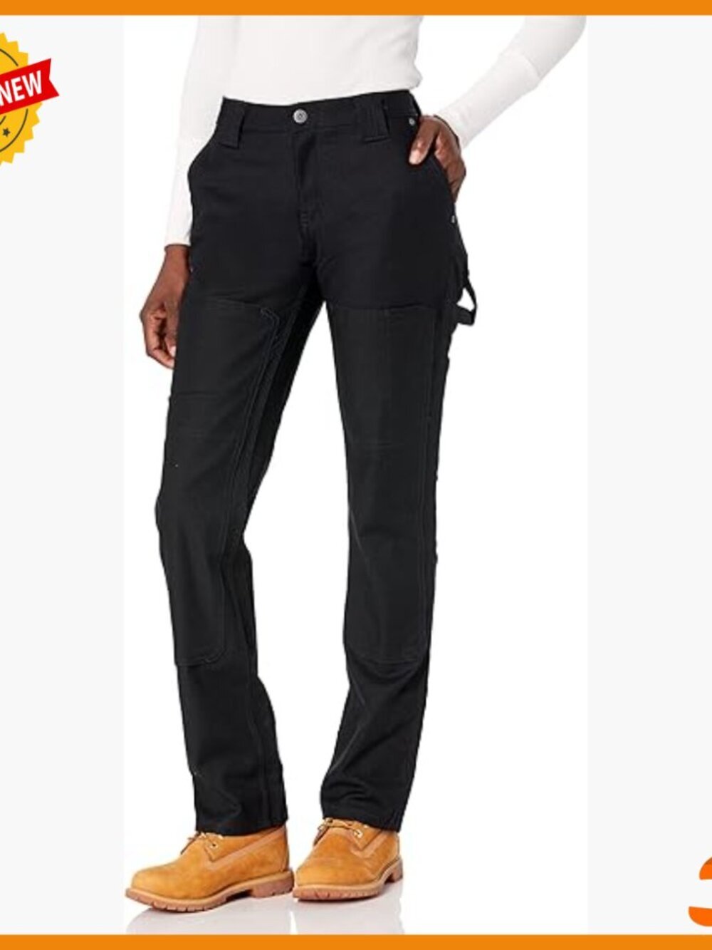 Women's Work Pants with 10 Pockets, Knee Pad Openings, Size 14
